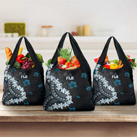 Bula Fiji Women's Day Grocery Bag Indigo Masi Tapa