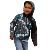 Bula Fiji Women's Day Kid Hoodie Indigo Masi Tapa