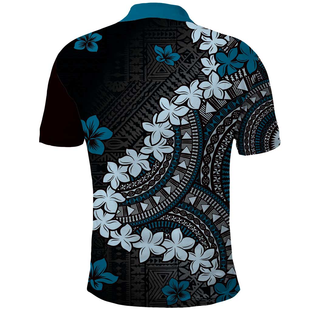 Bula Fiji Women's Day Polo Shirt Indigo Masi Tapa