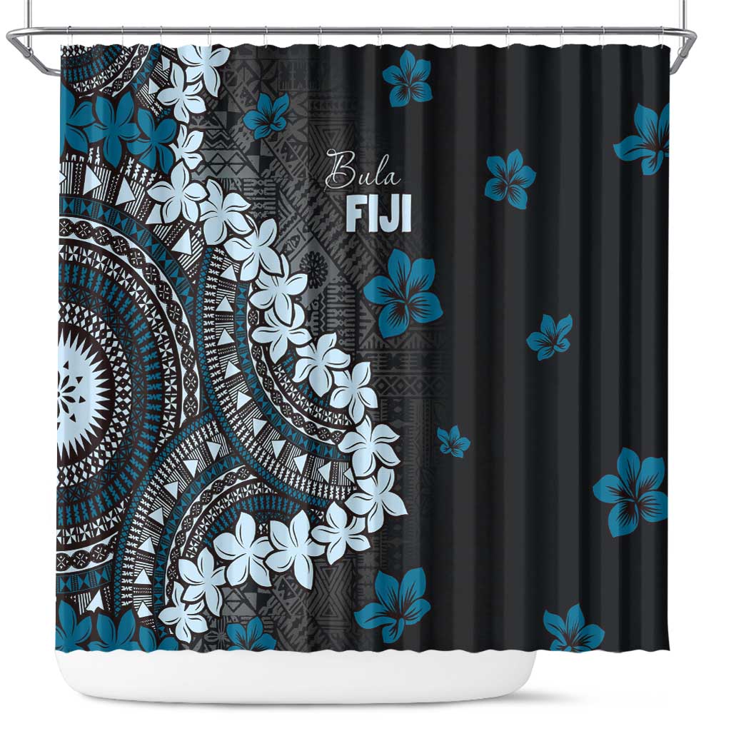 Bula Fiji Women's Day Shower Curtain Indigo Masi Tapa