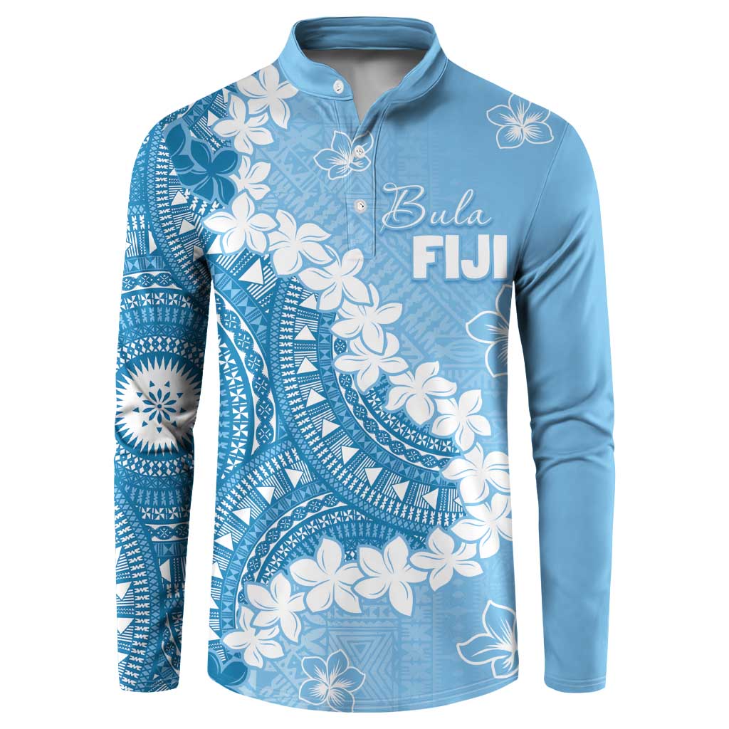 Bula Fiji Women's Day Button Sweatshirt Turquoise Masi Tapa LT7 Turquoise - Polynesian Pride