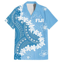 Bula Fiji Women's Day Family Matching Long Sleeve Bodycon Dress and Hawaiian Shirt Turquoise Masi Tapa LT7 Dad's Shirt - Short Sleeve Turquoise - Polynesian Pride