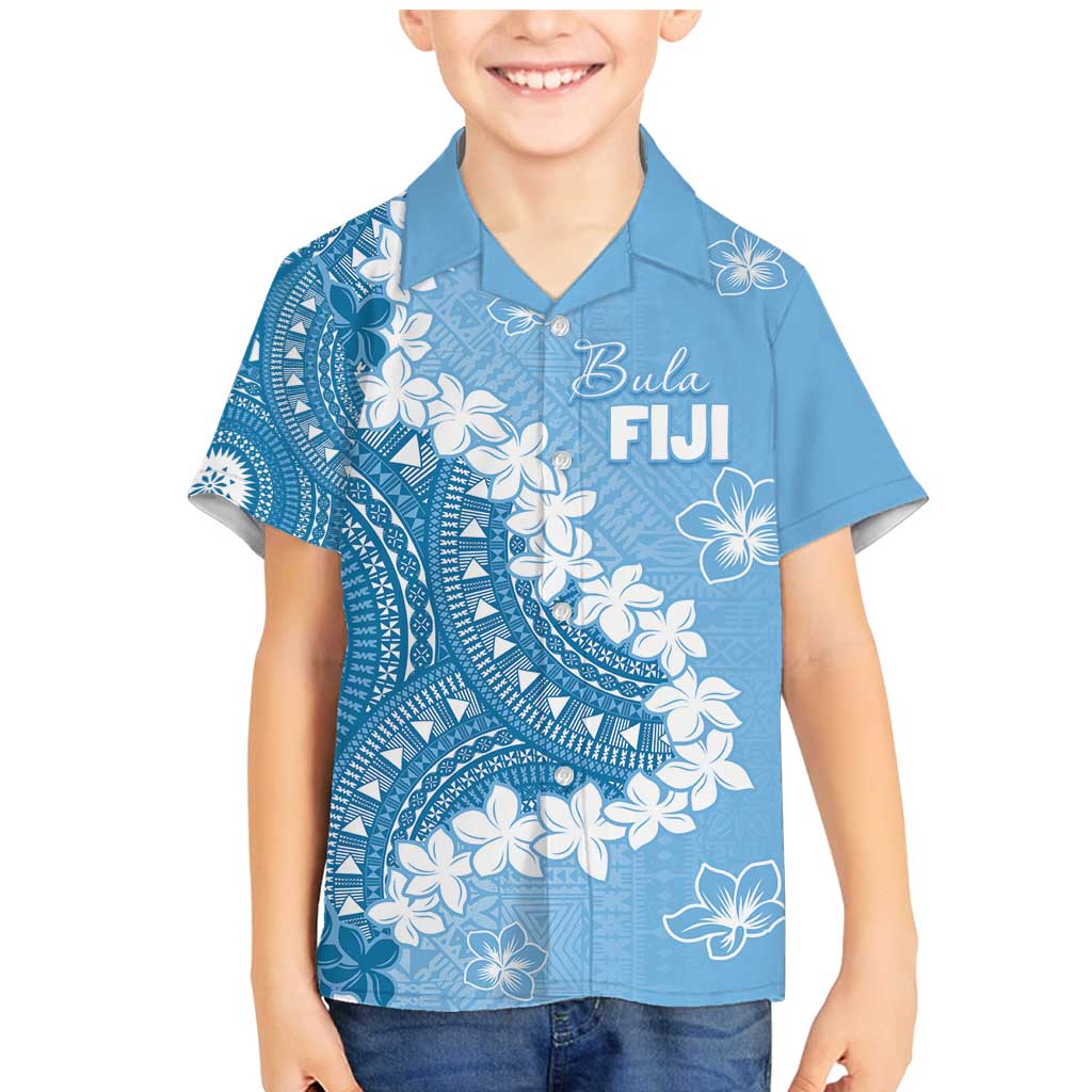 Bula Fiji Women's Day Family Matching Mermaid Dress and Hawaiian Shirt Turquoise Masi Tapa LT7 Son's Shirt Turquoise - Polynesian Pride