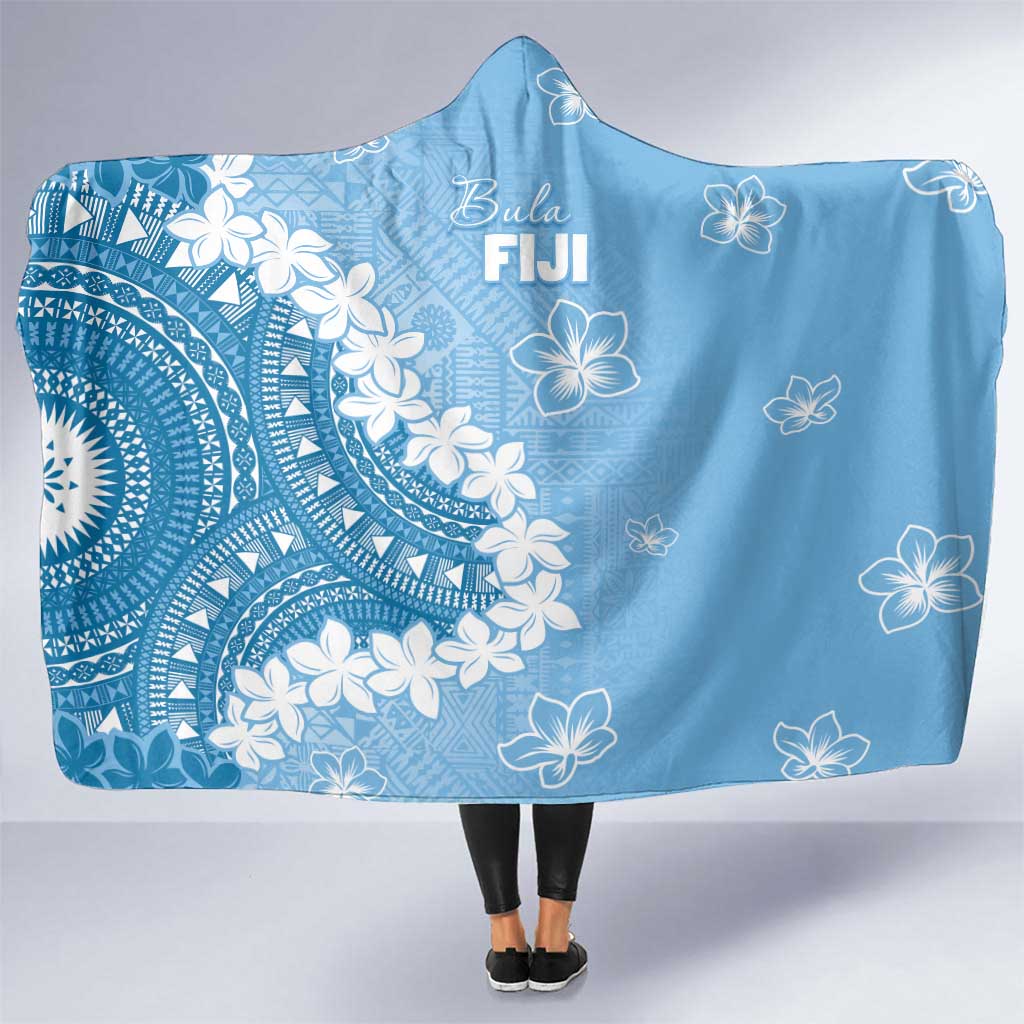 Bula Fiji Women's Day Hooded Blanket Turquoise Masi Tapa LT7