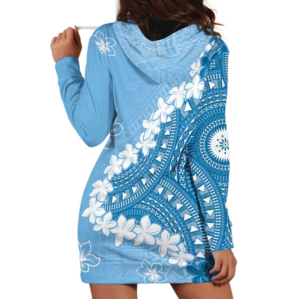 Bula Fiji Women's Day Hoodie Dress Turquoise Masi Tapa LT7 - Polynesian Pride