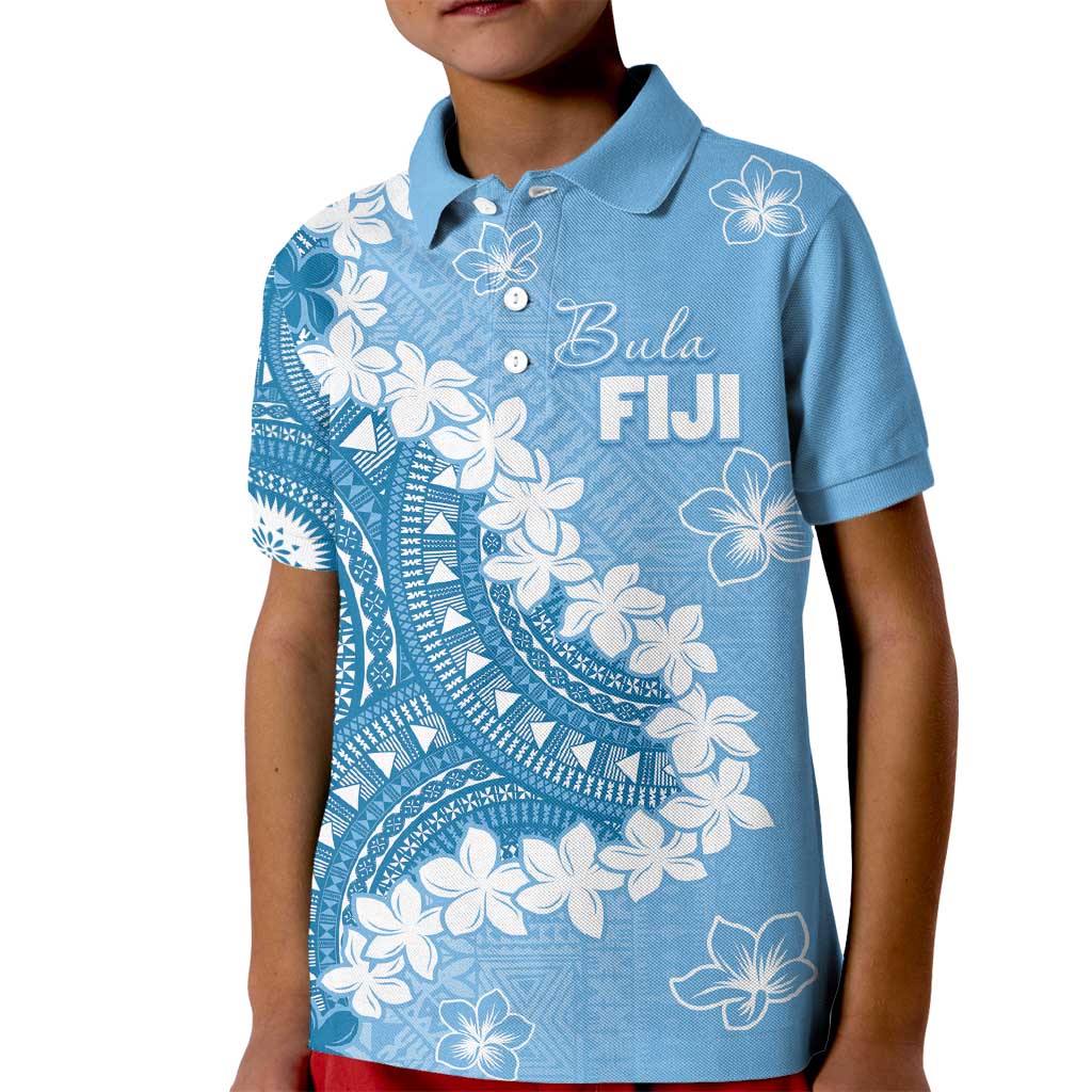 Bula Fiji Women's Day Kid Polo Shirt Turquoise Masi Tapa