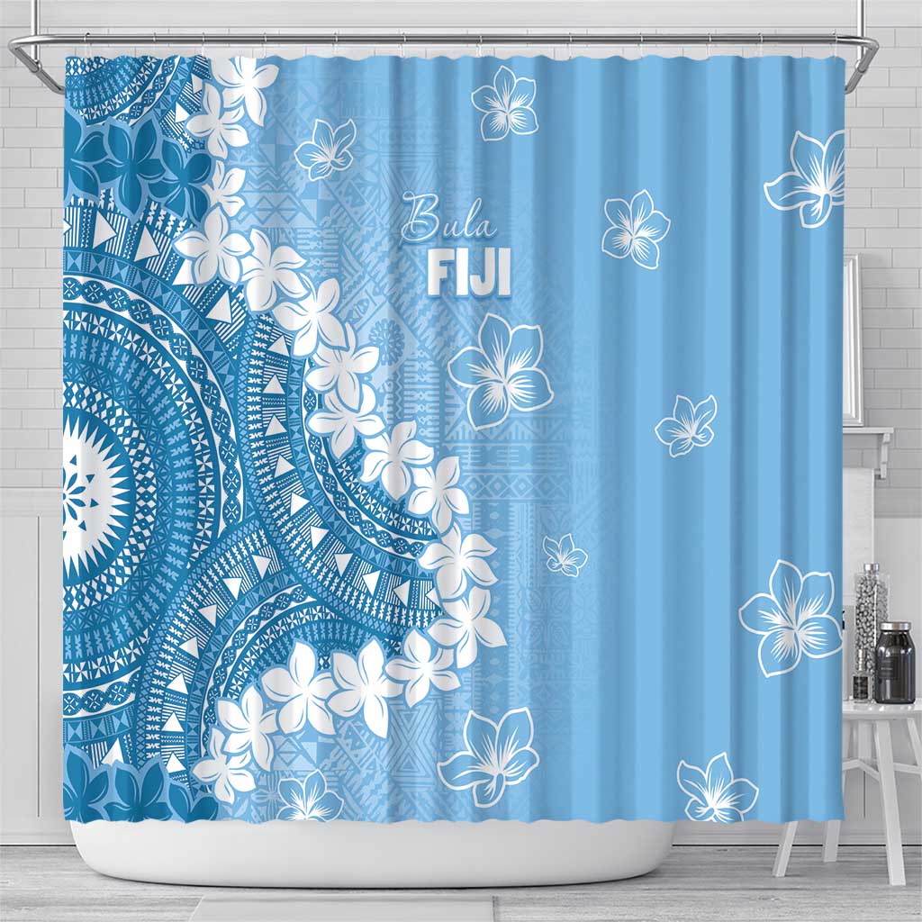Bula Fiji Women's Day Shower Curtain Turquoise Masi Tapa LT7