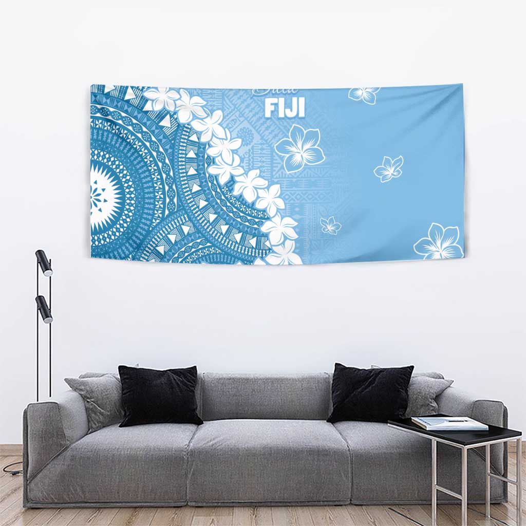 Bula Fiji Women's Day Tapestry Turquoise Masi Tapa LT7