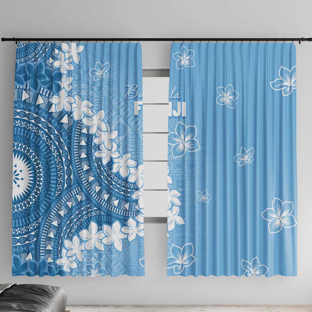 Bula Fiji Women's Day Window Curtain Turquoise Masi Tapa LT7