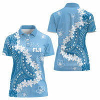 Bula Fiji Women's Day Women Polo Shirt Turquoise Masi Tapa LT7 - Polynesian Pride