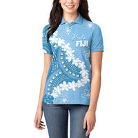 Bula Fiji Women's Day Women Polo Shirt Turquoise Masi Tapa LT7 - Polynesian Pride