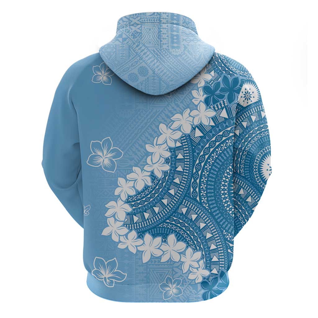 Bula Fiji Women's Day Zip Hoodie Turquoise Masi Tapa LT7 - Polynesian Pride