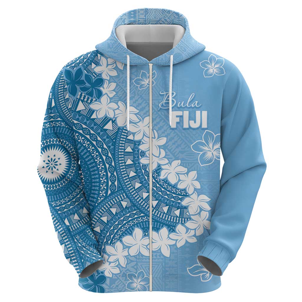 Bula Fiji Women's Day Zip Hoodie Turquoise Masi Tapa LT7 - Polynesian Pride