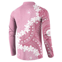 Bula Fiji Women's Day Button Sweatshirt Pink Masi Tapa LT7 - Polynesian Pride