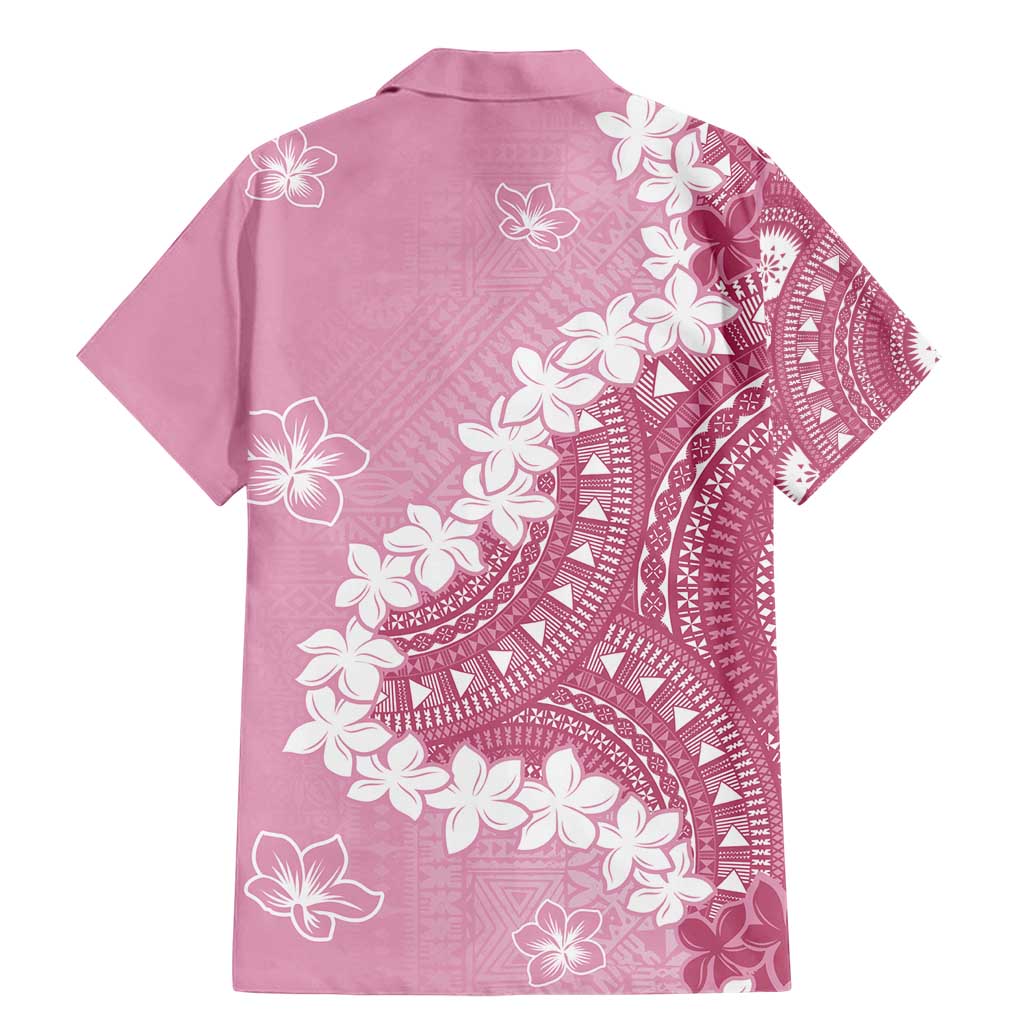 Bula Fiji Women's Day Family Matching Mermaid Dress and Hawaiian Shirt Pink Masi Tapa LT7 - Polynesian Pride