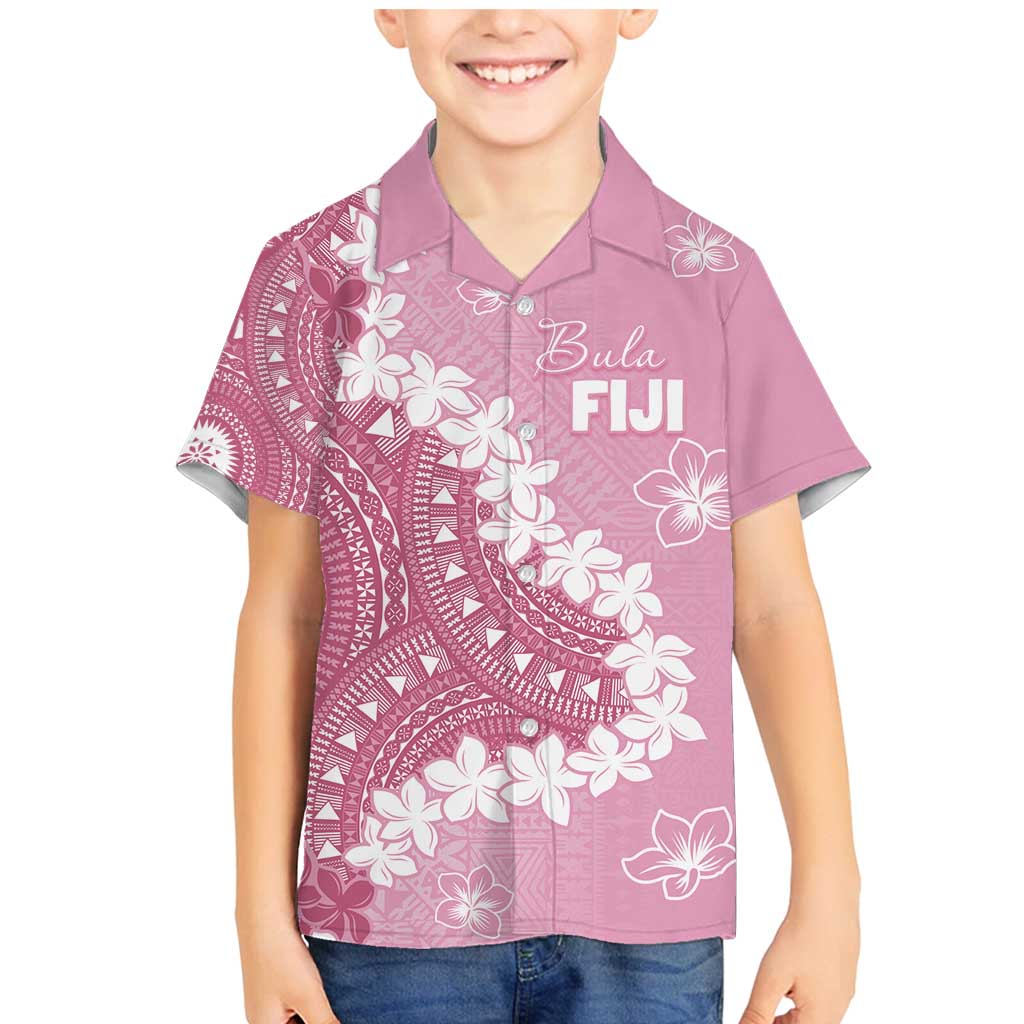 Bula Fiji Women's Day Family Matching Mermaid Dress and Hawaiian Shirt Pink Masi Tapa LT7 Son's Shirt Pink - Polynesian Pride