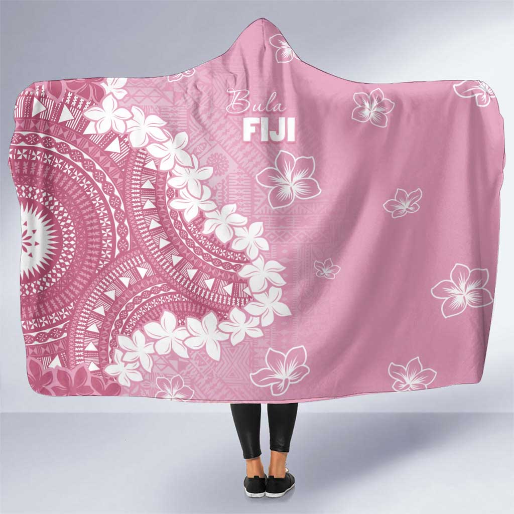 Bula Fiji Women's Day Hooded Blanket Pink Masi Tapa