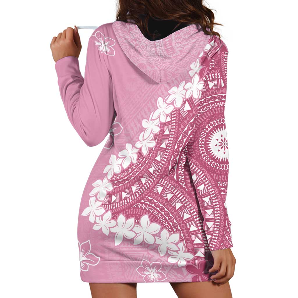 Bula Fiji Women's Day Hoodie Dress Pink Masi Tapa LT7 - Polynesian Pride