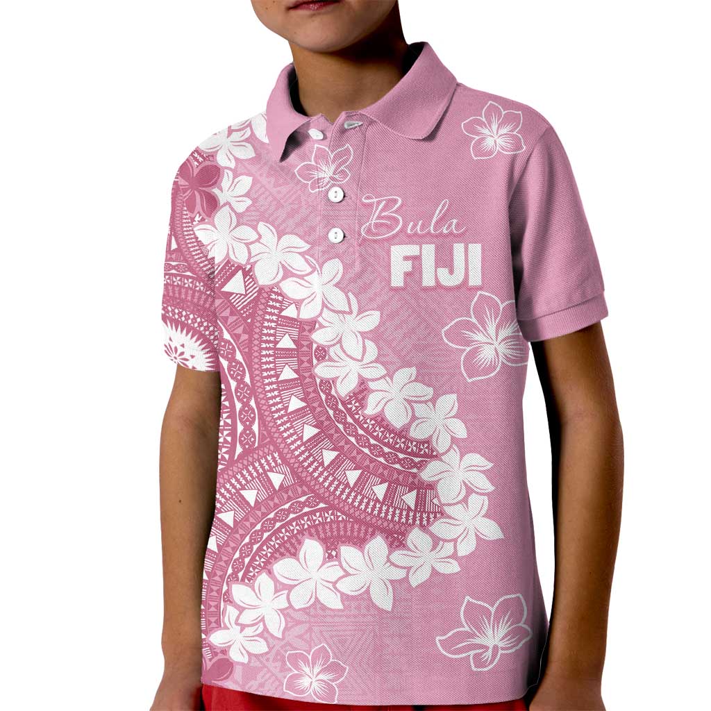 Bula Fiji Women's Day Kid Polo Shirt Pink Masi Tapa LT7 Kid Pink - Polynesian Pride
