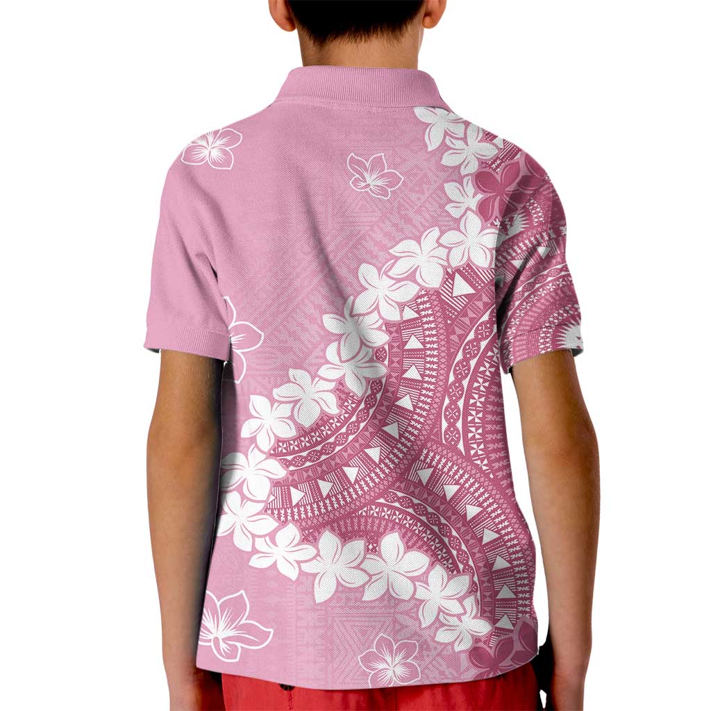 Bula Fiji Women's Day Kid Polo Shirt Pink Masi Tapa LT7 - Polynesian Pride