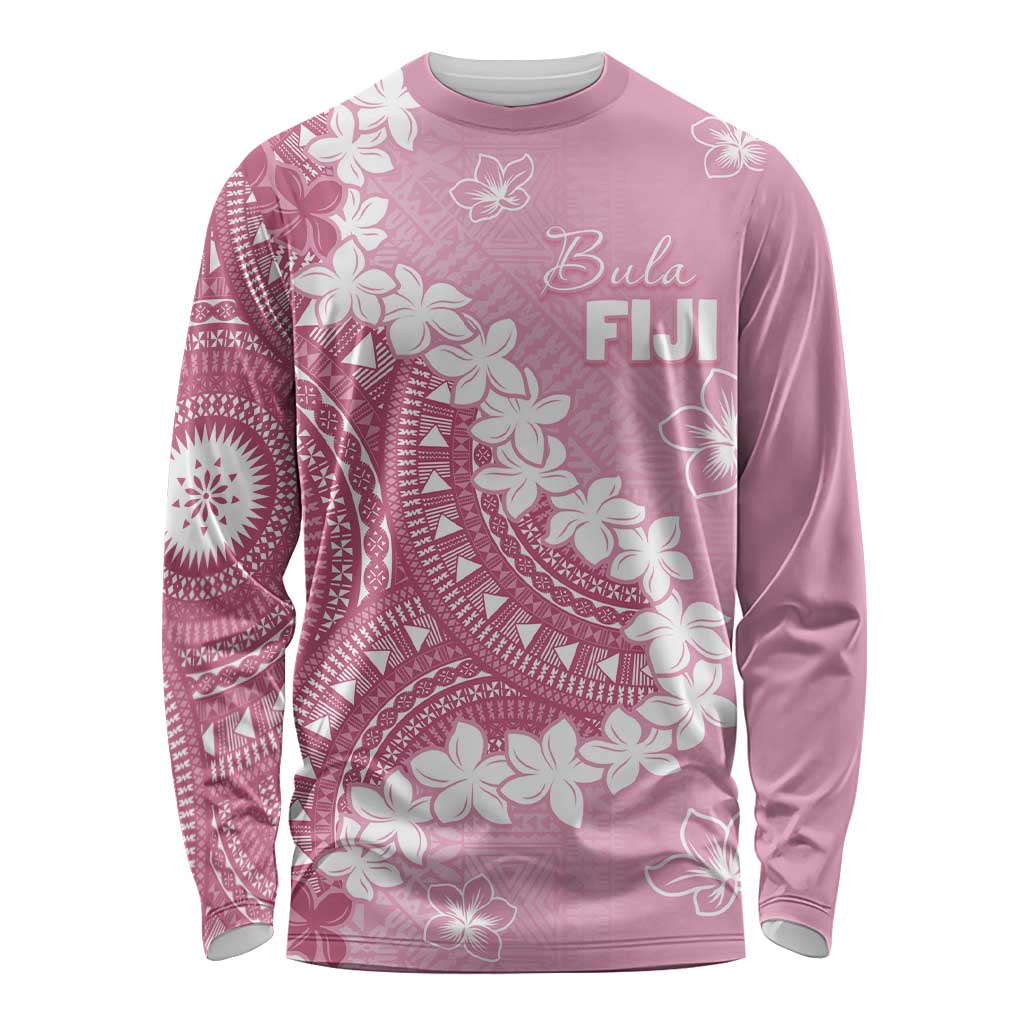 Bula Fiji Women's Day Long Sleeve Shirt Pink Masi Tapa