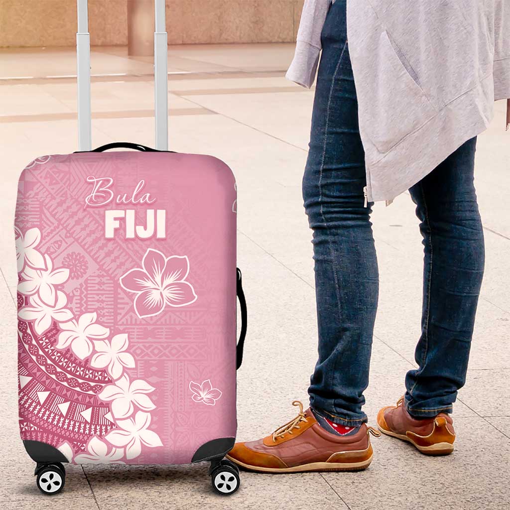 Bula Fiji Women's Day Luggage Cover Pink Masi Tapa