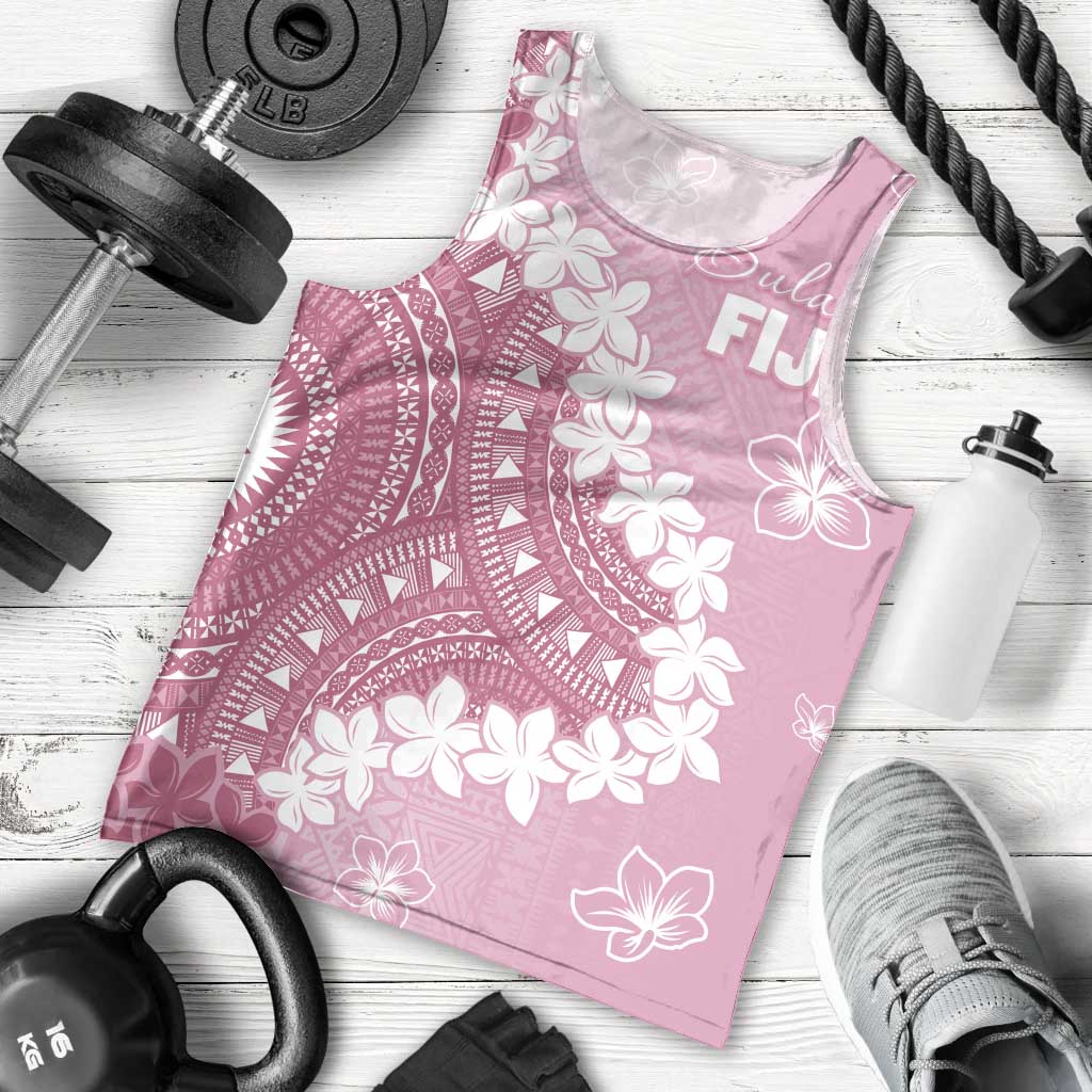 Bula Fiji Women's Day Men Tank Top Pink Masi Tapa