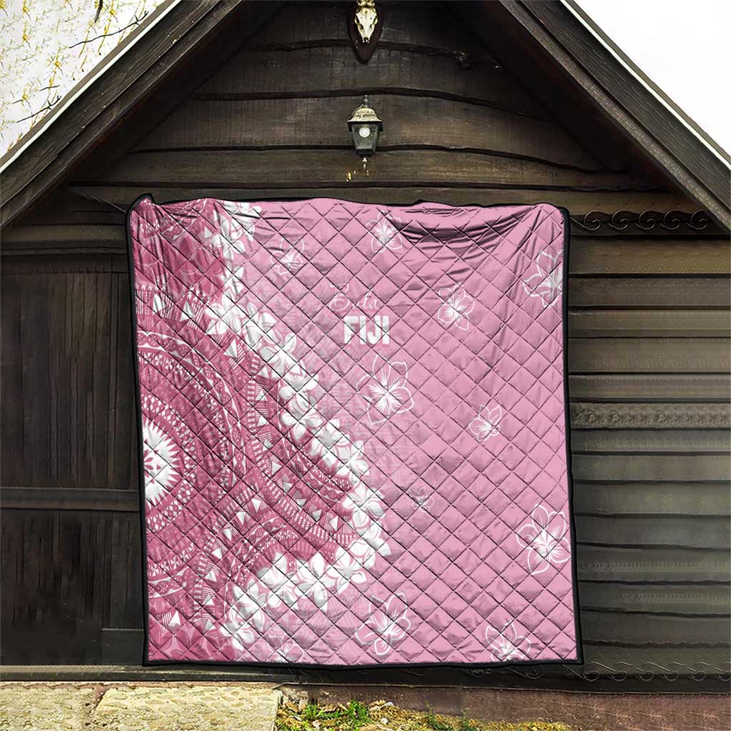 Bula Fiji Women's Day Quilt Pink Masi Tapa