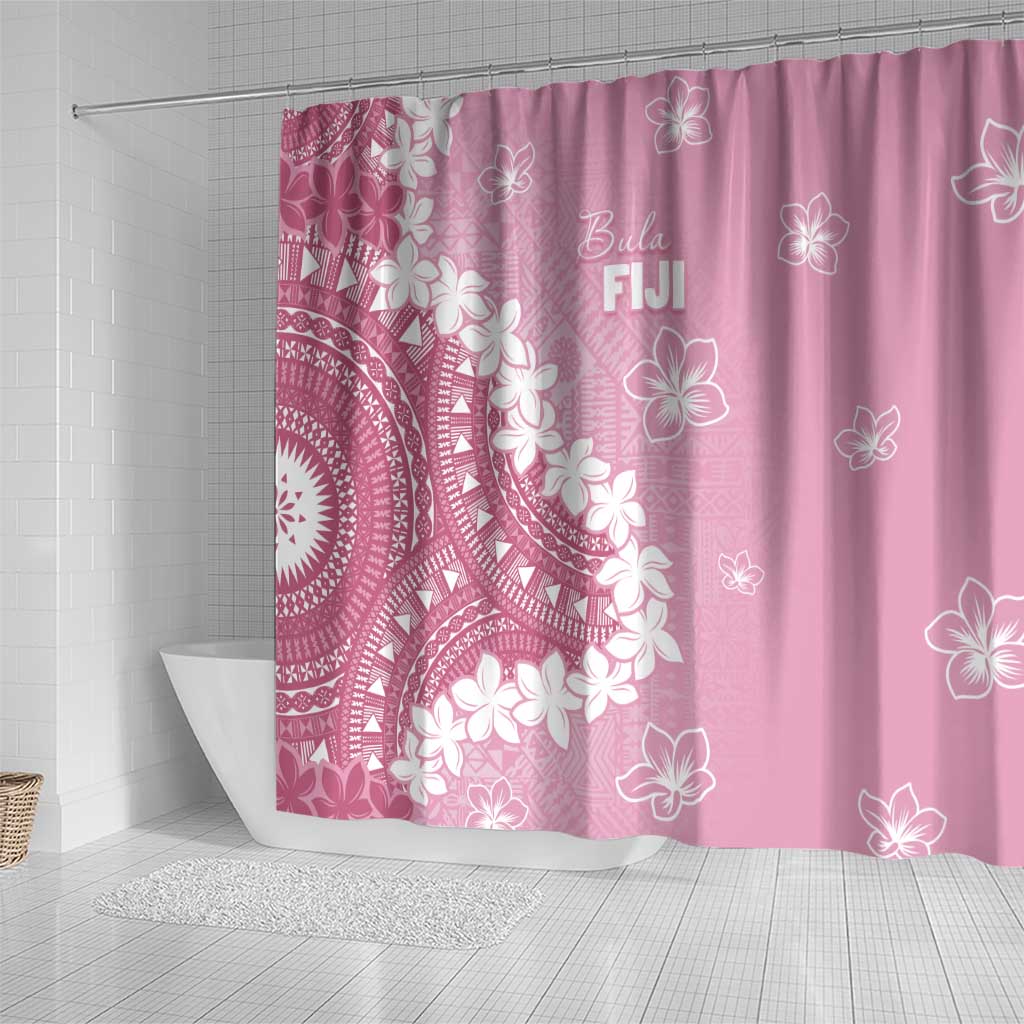Bula Fiji Women's Day Shower Curtain Pink Masi Tapa