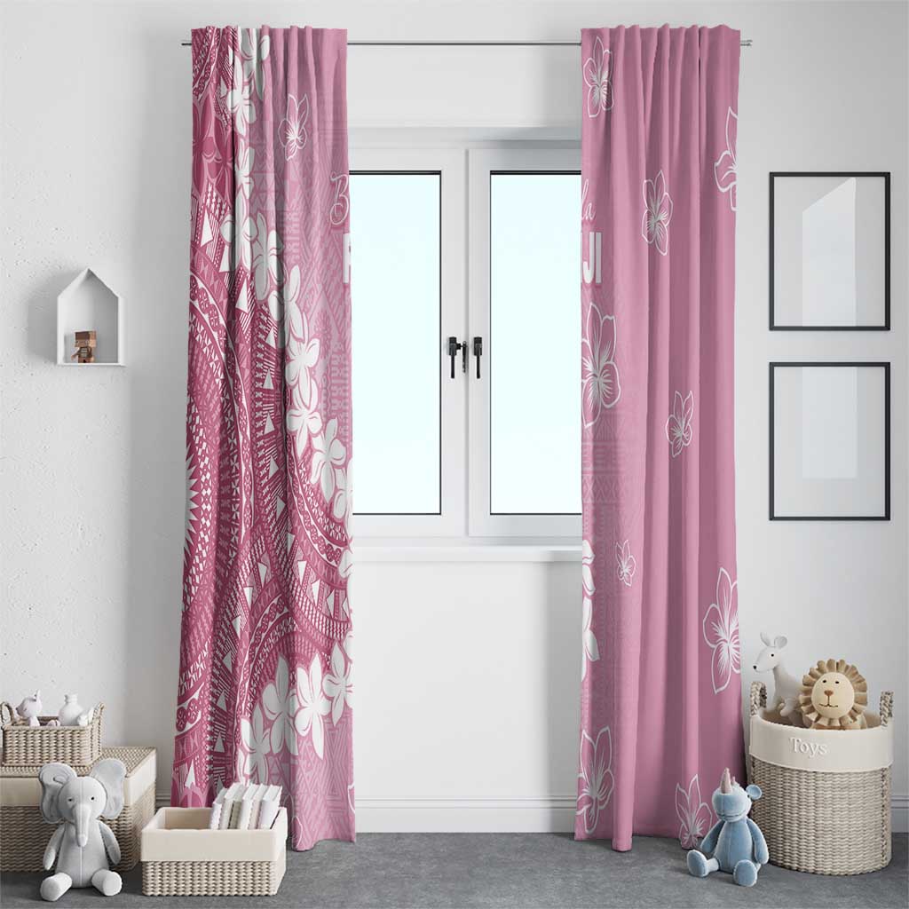 Bula Fiji Women's Day Window Curtain Pink Masi Tapa