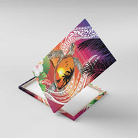 Polynesian Dreamy Turtle Canvas Wall Art Sunset Scenery