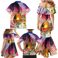 Polynesian Dreamy Turtle Family Matching Mermaid Dress and Hawaiian Shirt Sunset Scenery LT7 - Polynesian Pride