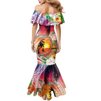 Polynesian Dreamy Turtle Family Matching Mermaid Dress and Hawaiian Shirt Sunset Scenery LT7 - Polynesian Pride