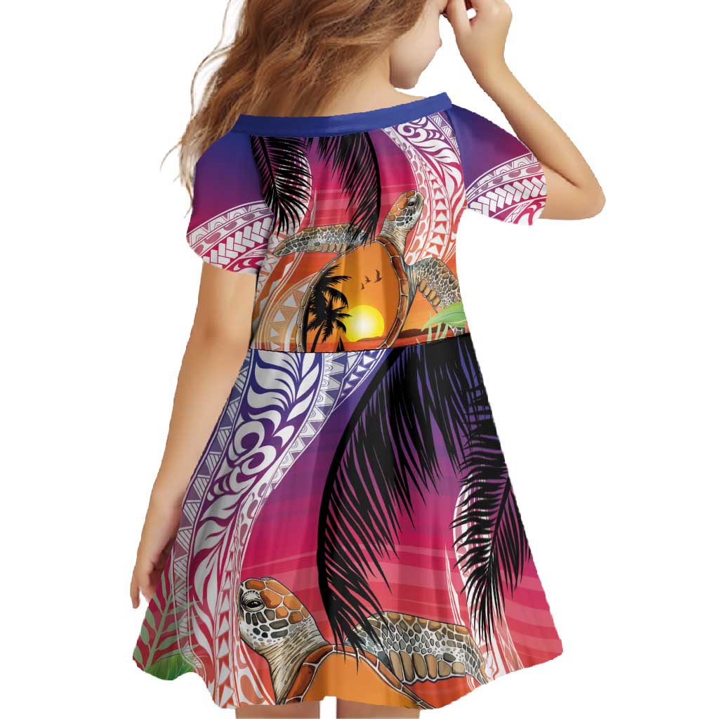 Polynesian Dreamy Turtle Family Matching Summer Maxi Dress and Hawaiian Shirt Sunset Scenery LT7 - Polynesian Pride