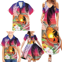 Polynesian Dreamy Turtle Family Matching Summer Maxi Dress and Hawaiian Shirt Sunset Scenery LT7 - Polynesian Pride