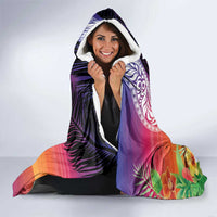 Polynesian Dreamy Turtle Hooded Blanket Sunset Scenery