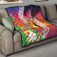 Polynesian Dreamy Turtle Quilt Sunset Scenery