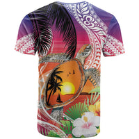 Polynesian Dreamy Turtle T Shirt Sunset Scenery LT7 - Polynesian Pride