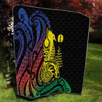 New Caledonia Kanaky Quilt Stylized Fleche Faitiere With Kagu Bird