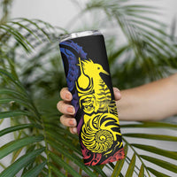 New Caledonia Kanaky Skinny Tumbler Stylized Fleche Faitiere With Kagu Bird LT7 - Polynesian Pride