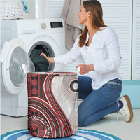 Bula Fiji Vintage Tapa Laundry Basket Kaivity Masi Wave Motifs - Red LT7 - Polynesian Pride