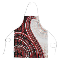 Bula Fiji Vintage Tapa Apron Kaivity Masi Wave Motifs - Red
