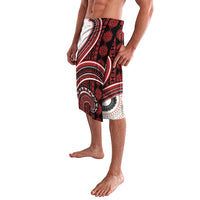 Bula Fiji Vintage Tapa Lavalava Kaivity Masi Wave Motifs - Red