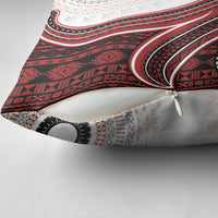 Bula Fiji Vintage Tapa Pillow Cover Kaivity Masi Wave Motifs - Red LT7 - Polynesian Pride