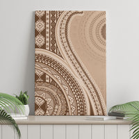 Bula Fiji Vintage Tapa Canvas Wall Art Kaivity Masi Wave Motifs - Mocha LT7 - Polynesian Pride