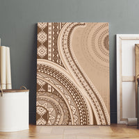 Bula Fiji Vintage Tapa Canvas Wall Art Kaivity Masi Wave Motifs - Mocha LT7 - Polynesian Pride
