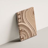 Bula Fiji Vintage Tapa Canvas Wall Art Kaivity Masi Wave Motifs - Mocha LT7 - Polynesian Pride