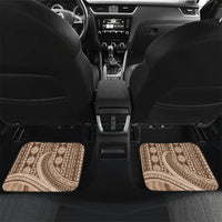 Bula Fiji Vintage Tapa Car Mats Kaivity Masi Wave Motifs - Mocha LT7 Set 2pcs - Back Beige - Polynesian Pride