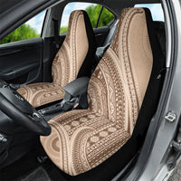 Bula Fiji Vintage Tapa Car Seat Cover Kaivity Masi Wave Motifs - Mocha LT7 - Polynesian Pride