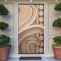 Bula Fiji Vintage Tapa Door Cover Kaivity Masi Wave Motifs - Mocha